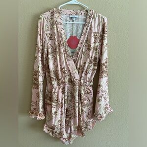 NWT - AGUABENDITA x Target Long Sleeve Pink Floral Romper, Size S